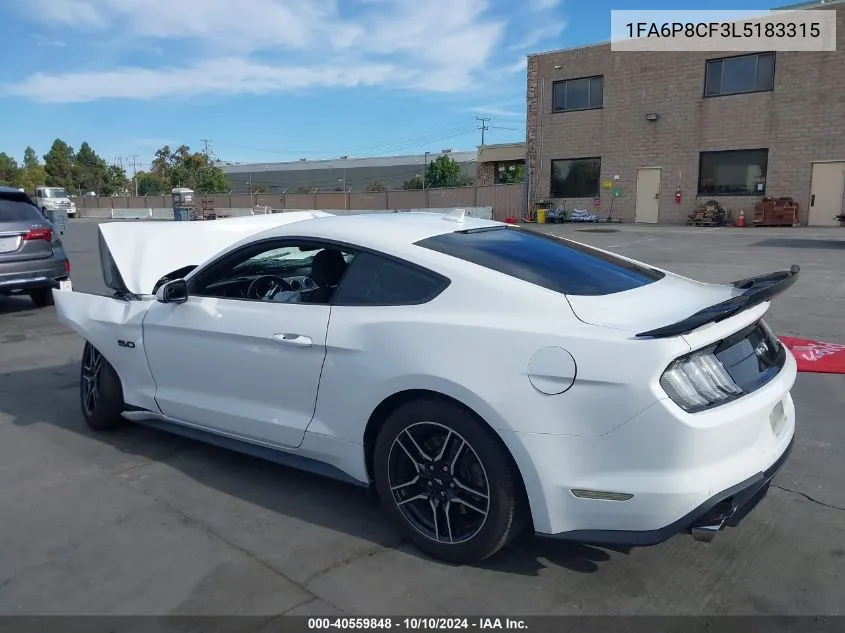 2020 Ford Mustang Gt VIN: 1FA6P8CF3L5183315 Lot: 40559848