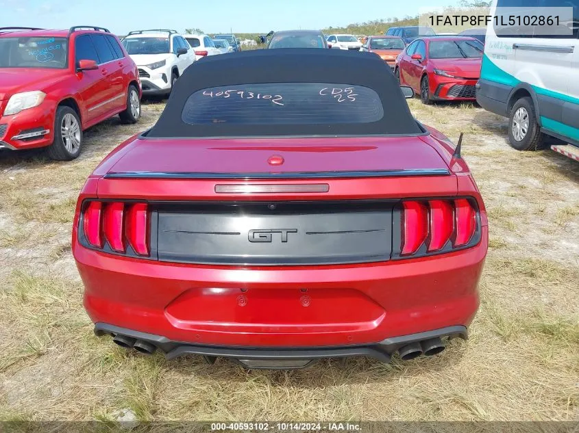 2020 Ford Mustang Gt Premium VIN: 1FATP8FF1L5102861 Lot: 40593102