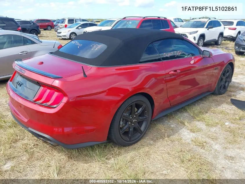 2020 Ford Mustang Gt Premium VIN: 1FATP8FF1L5102861 Lot: 40593102