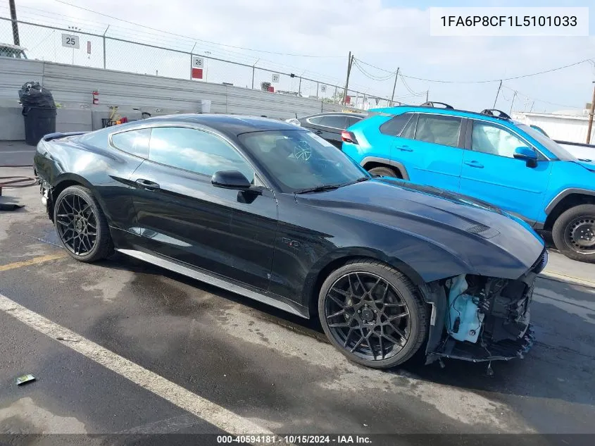 2020 Ford Mustang Gt VIN: 1FA6P8CF1L5101033 Lot: 40594181