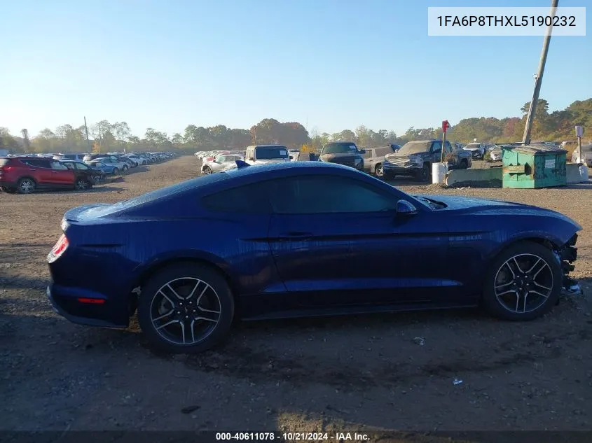 2020 Ford Mustang VIN: 1FA6P8THXL5190232 Lot: 40611078