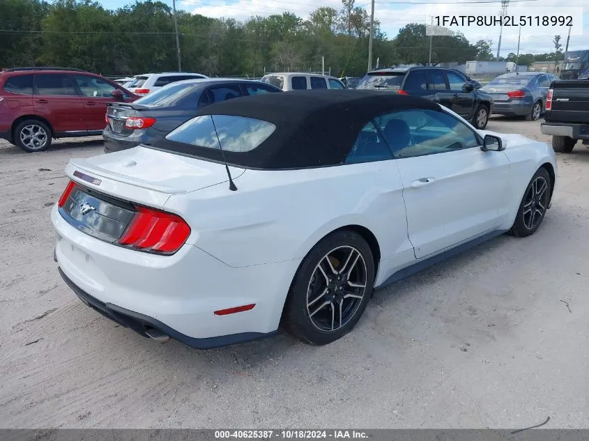 2020 Ford Mustang Ecoboost Premium VIN: 1FATP8UH2L5118992 Lot: 40625387