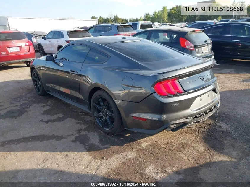 2020 Ford Mustang Ecoboost VIN: 1FA6P8TH0L5108668 Lot: 40631992