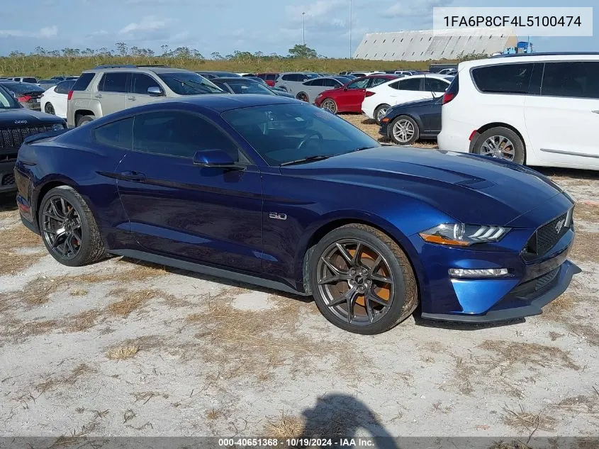 2020 Ford Mustang Gt Premium VIN: 1FA6P8CF4L5100474 Lot: 40651368