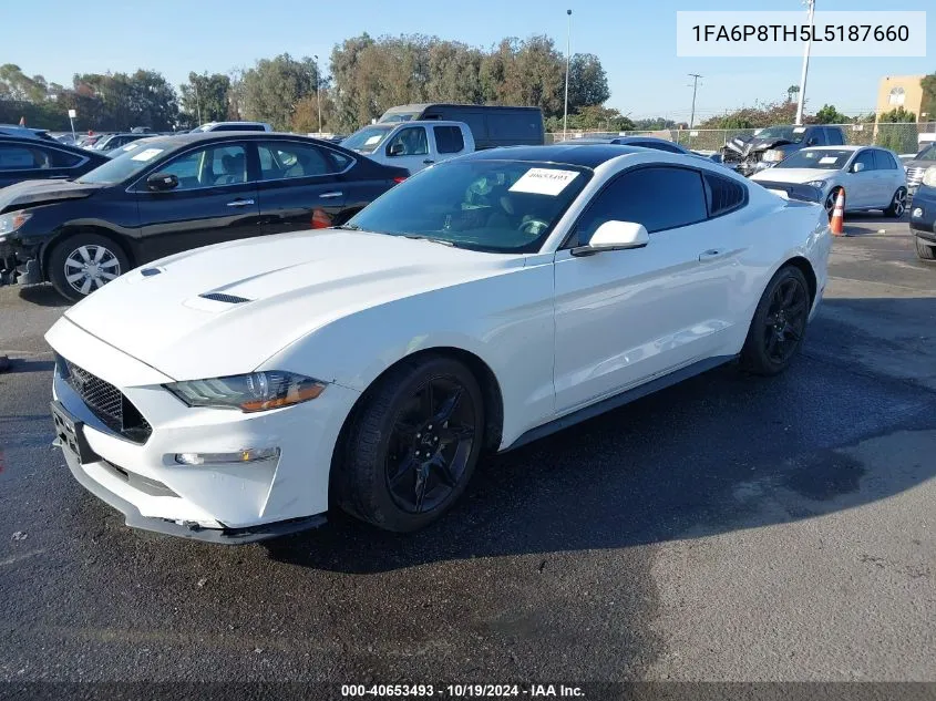 2020 Ford Mustang VIN: 1FA6P8TH5L5187660 Lot: 40653493