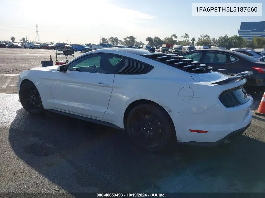 2020 Ford Mustang VIN: 1FA6P8TH5L5187660 Lot: 40653493