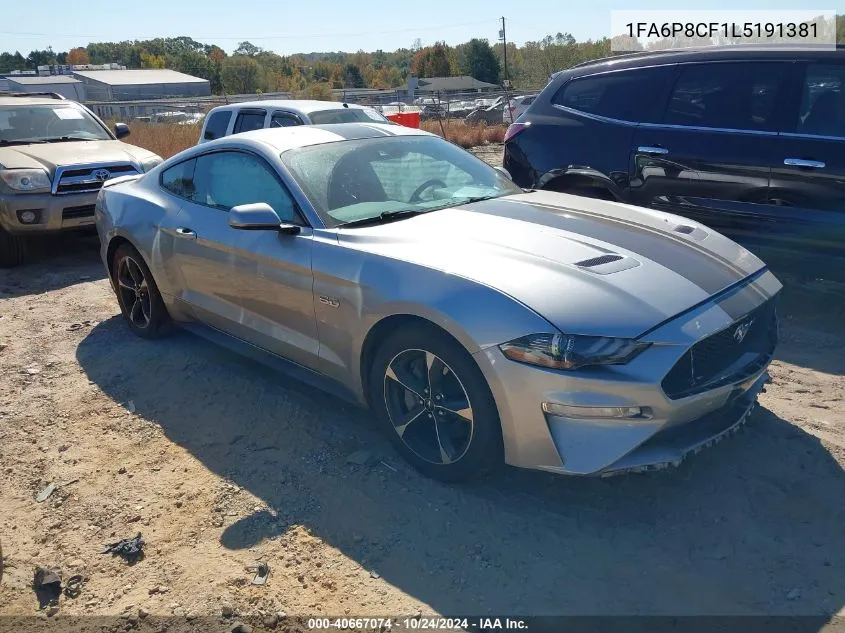 2020 Ford Mustang Gt VIN: 1FA6P8CF1L5191381 Lot: 40667074