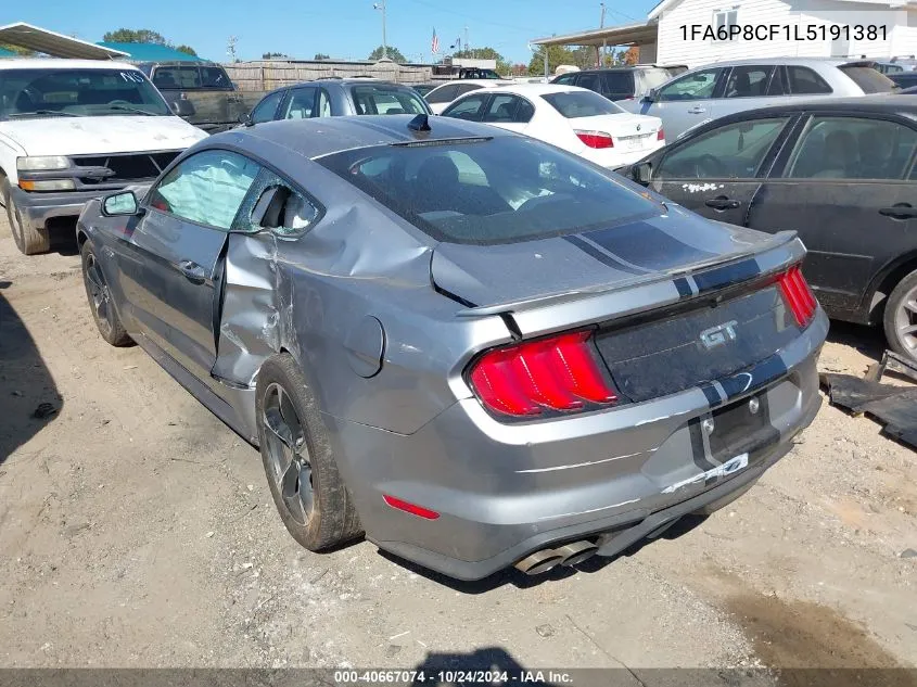 2020 Ford Mustang Gt VIN: 1FA6P8CF1L5191381 Lot: 40667074