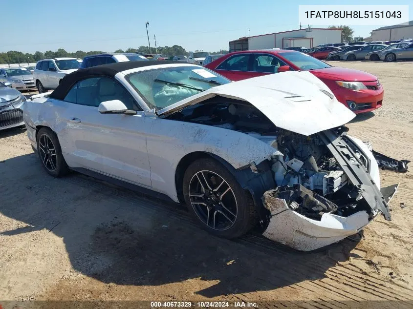 2020 Ford Mustang VIN: 1FATP8UH8L5151043 Lot: 40673329