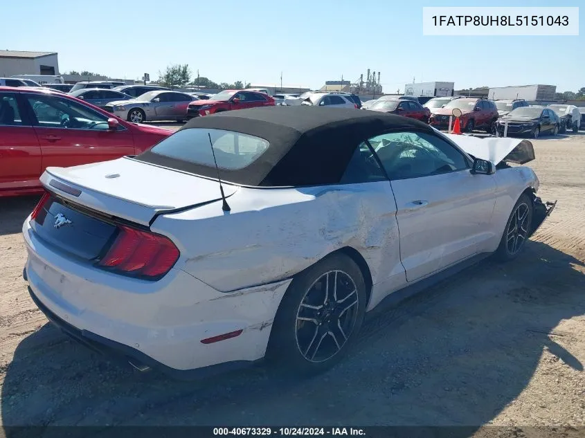 2020 Ford Mustang VIN: 1FATP8UH8L5151043 Lot: 40673329