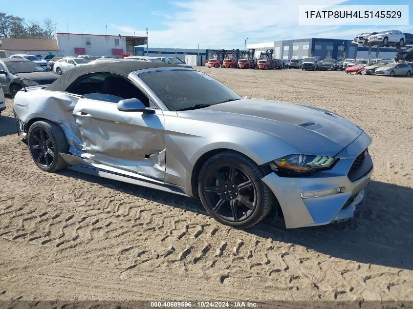 2020 Ford Mustang Ecoboost VIN: 1FATP8UH4L5145529 Lot: 40689596