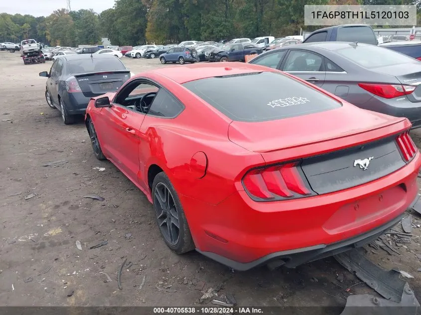 2020 Ford Mustang VIN: 1FA6P8TH1L5120103 Lot: 40705538