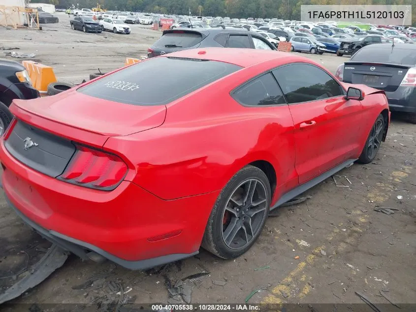 2020 Ford Mustang VIN: 1FA6P8TH1L5120103 Lot: 40705538