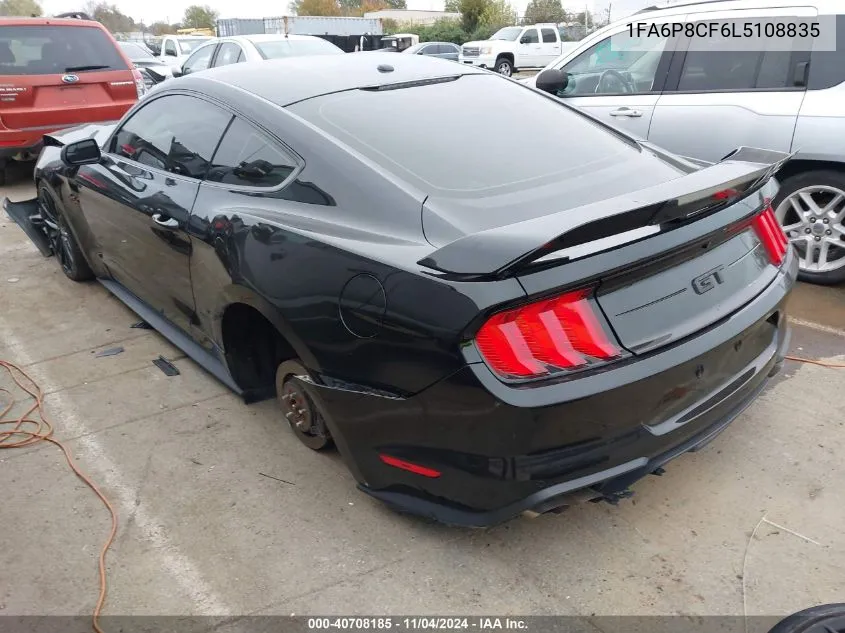 2020 Ford Mustang Gt VIN: 1FA6P8CF6L5108835 Lot: 40708185