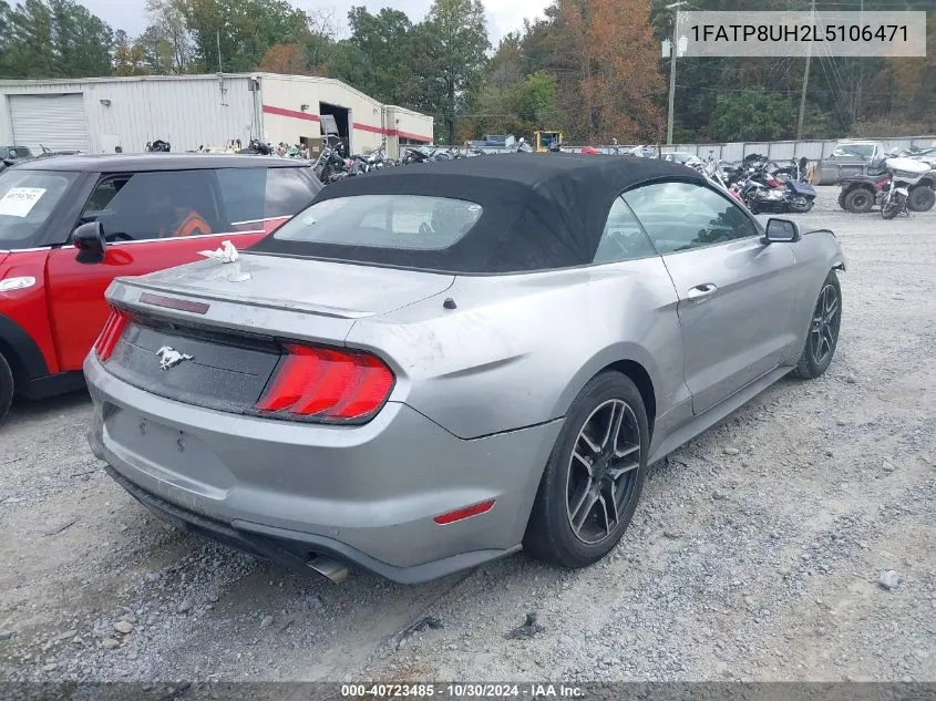 2020 Ford Mustang Ecoboost Premium VIN: 1FATP8UH2L5106471 Lot: 40723485