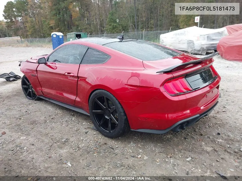 2020 Ford Mustang Gt Premium VIN: 1FA6P8CF0L5181473 Lot: 40743682