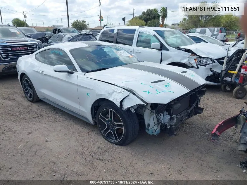 2020 Ford Mustang Ecoboost Premium VIN: 1FA6P8TH9L5111651 Lot: 40751733