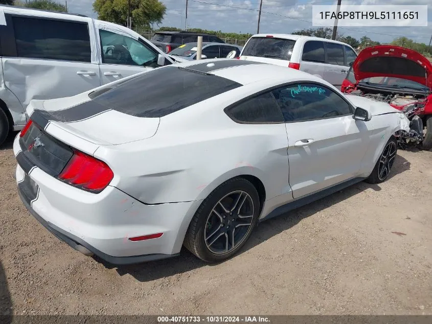 2020 Ford Mustang Ecoboost Premium VIN: 1FA6P8TH9L5111651 Lot: 40751733