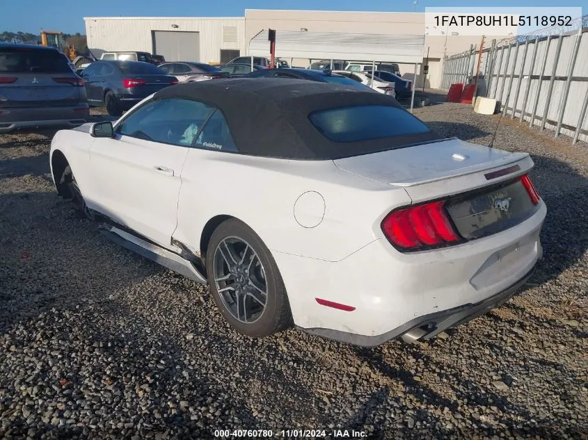 2020 Ford Mustang Ecoboost Premium VIN: 1FATP8UH1L5118952 Lot: 40760780