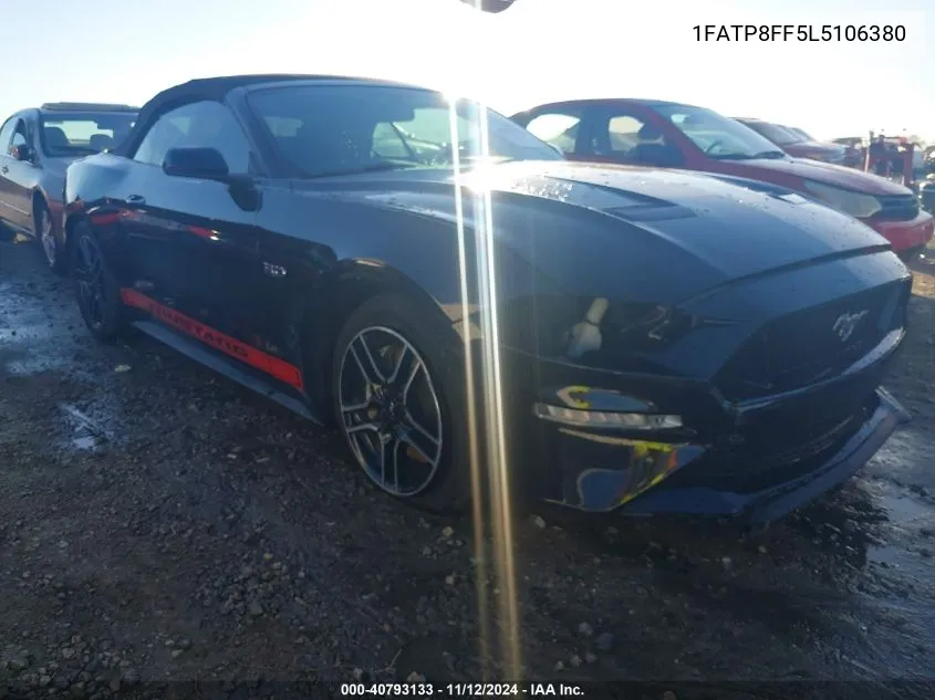 2020 Ford Mustang Gt Premium VIN: 1FATP8FF5L5106380 Lot: 40793133