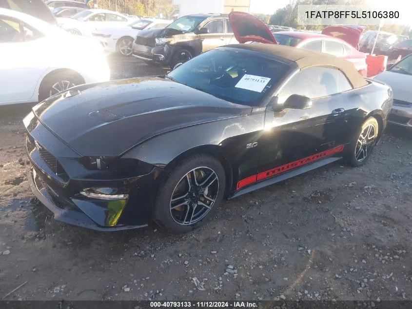 2020 Ford Mustang Gt Premium VIN: 1FATP8FF5L5106380 Lot: 40793133