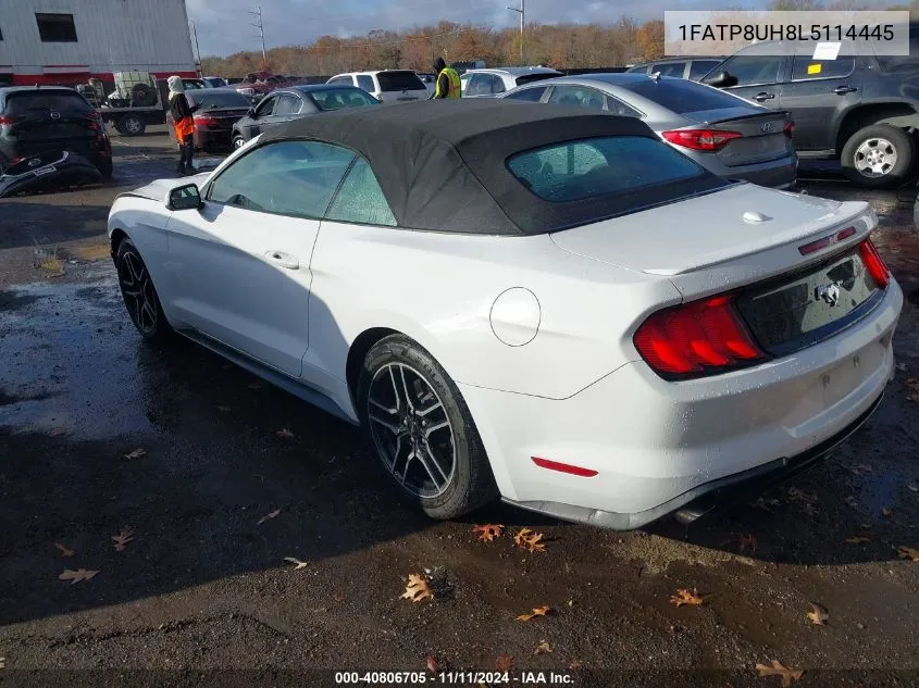 2020 Ford Mustang Ecoboost Premium VIN: 1FATP8UH8L5114445 Lot: 40806705