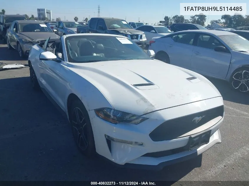 2020 Ford Mustang Ecoboost Premium VIN: 1FATP8UH9L5114485 Lot: 40832273