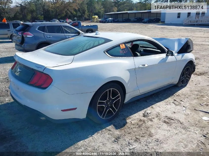 2020 Ford Mustang Ecoboost Premium Fastback VIN: 1FA6P8THXL5138874 Lot: 40842446