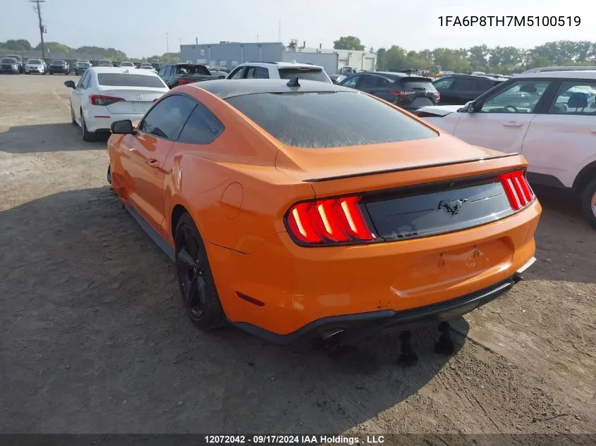 2021 Ford Mustang VIN: 1FA6P8TH7M5100519 Lot: 12072042