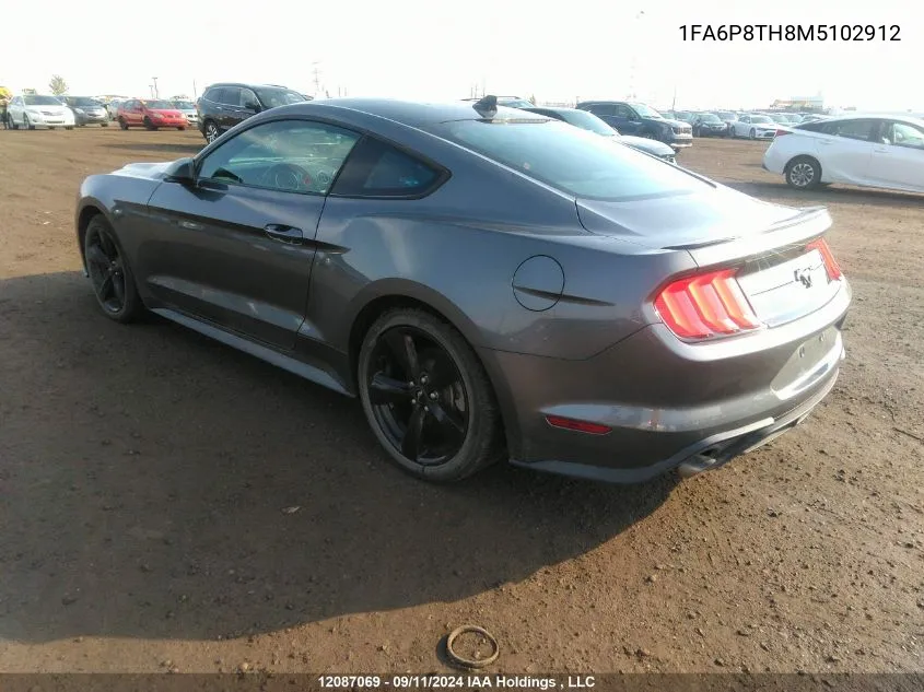 2021 Ford Mustang VIN: 1FA6P8TH8M5102912 Lot: 12087069