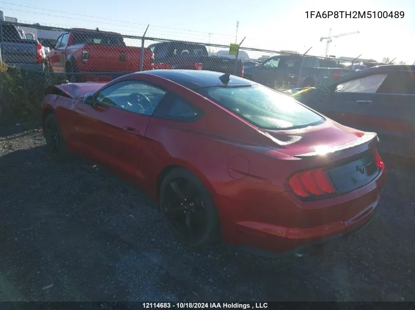 2021 Ford Mustang Ecoboost Premium VIN: 1FA6P8TH2M5100489 Lot: 12114683