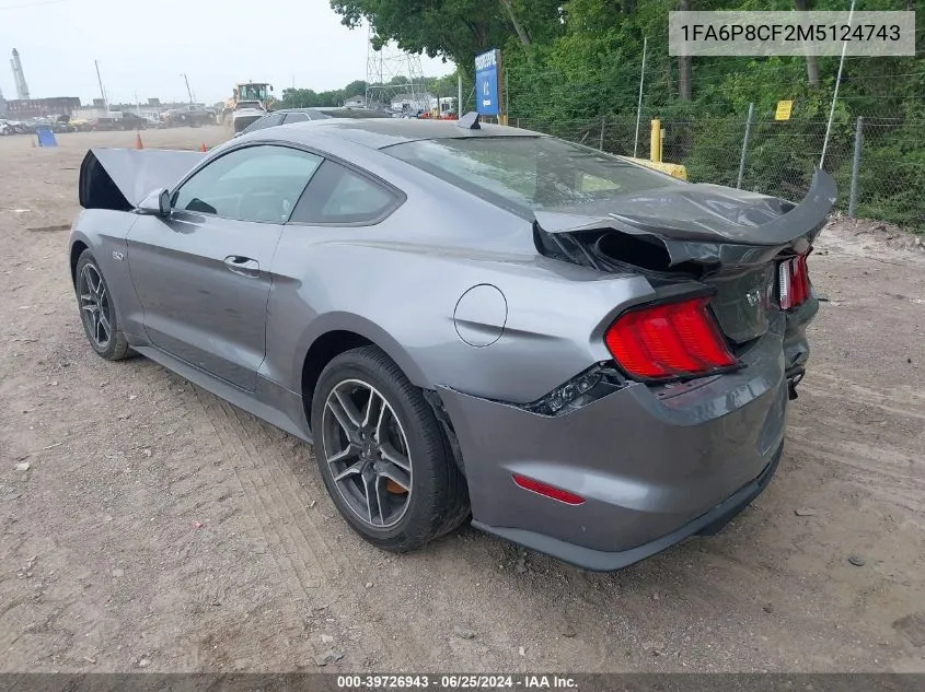 1FA6P8CF2M5124743 2021 Ford Mustang Gt Premium Fastback