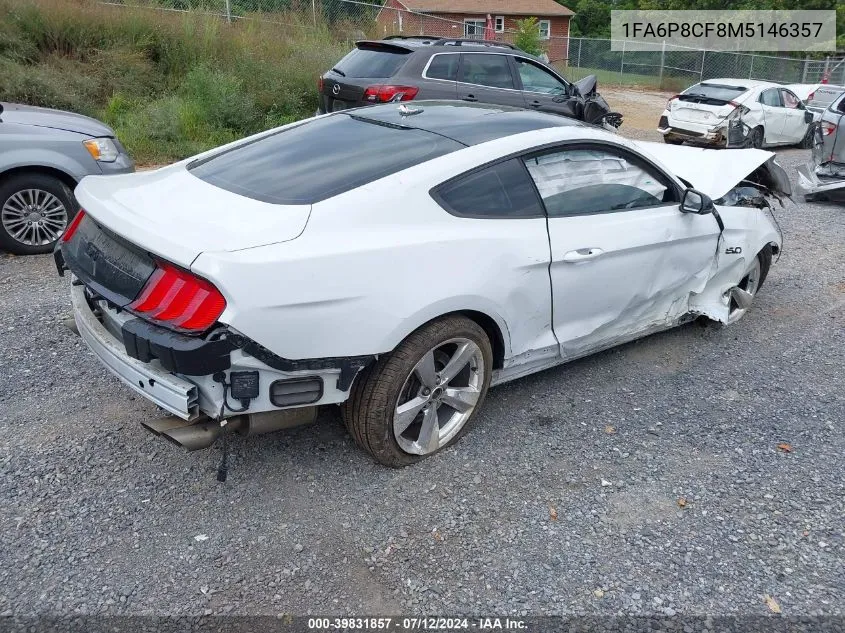 1FA6P8CF8M5146357 2021 Ford Mustang Gt Premium Fastback