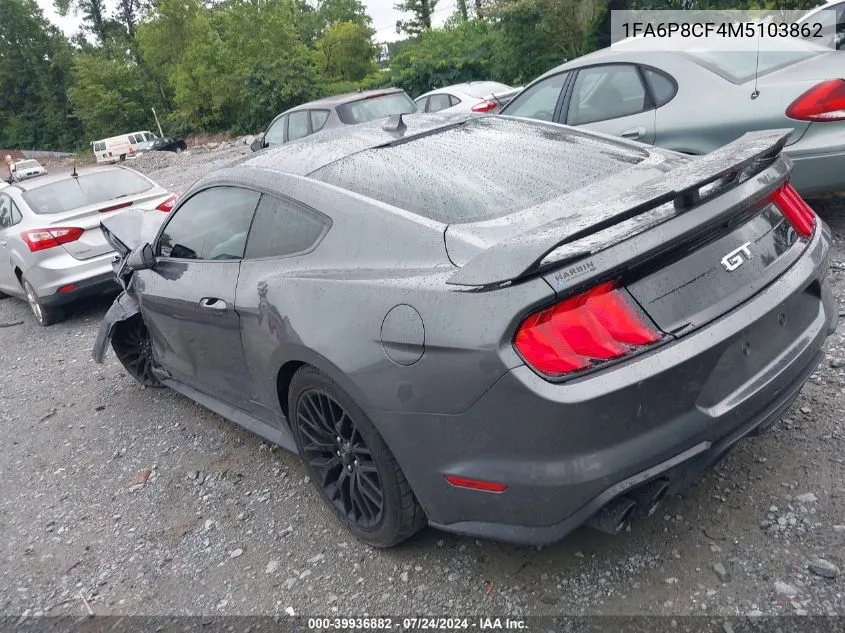 1FA6P8CF4M5103862 2021 Ford Mustang Gt Premium Fastback