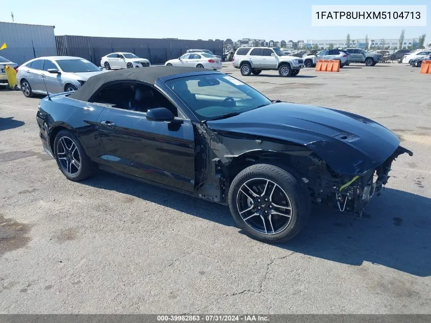 2021 Ford Mustang Ecoboost /Ecoboost Premium VIN: 1FATP8UHXM5104713 Lot: 39982863