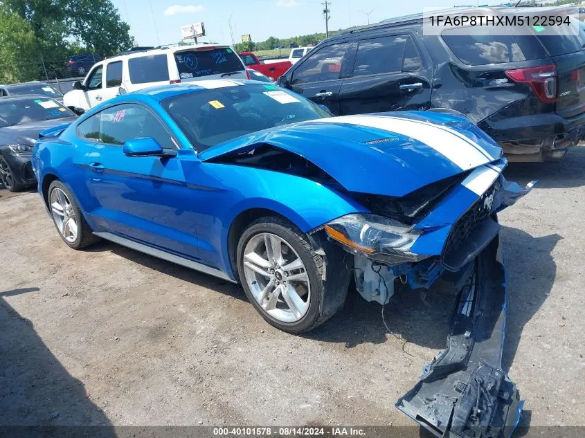 2021 Ford Mustang Ecoboost Premium Fastback VIN: 1FA6P8THXM5122594 Lot: 40101578