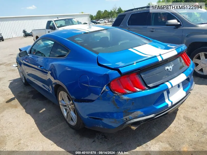 2021 Ford Mustang Ecoboost Premium Fastback VIN: 1FA6P8THXM5122594 Lot: 40101578