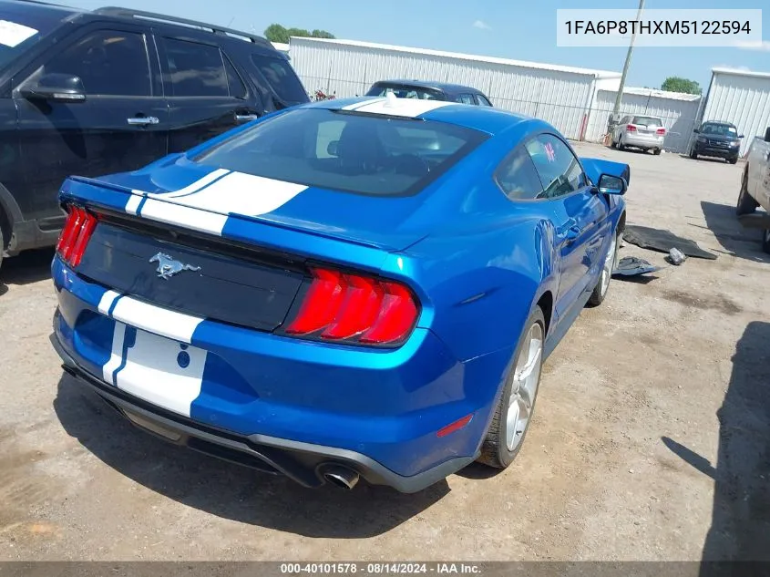 2021 Ford Mustang Ecoboost Premium Fastback VIN: 1FA6P8THXM5122594 Lot: 40101578