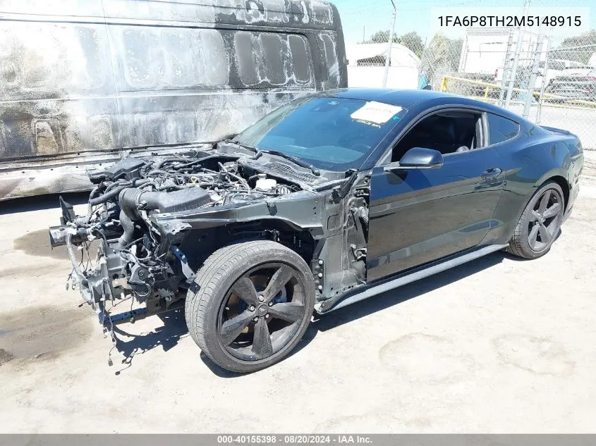 2021 Ford Mustang Ecoboost Premium Fastback VIN: 1FA6P8TH2M5148915 Lot: 40155398