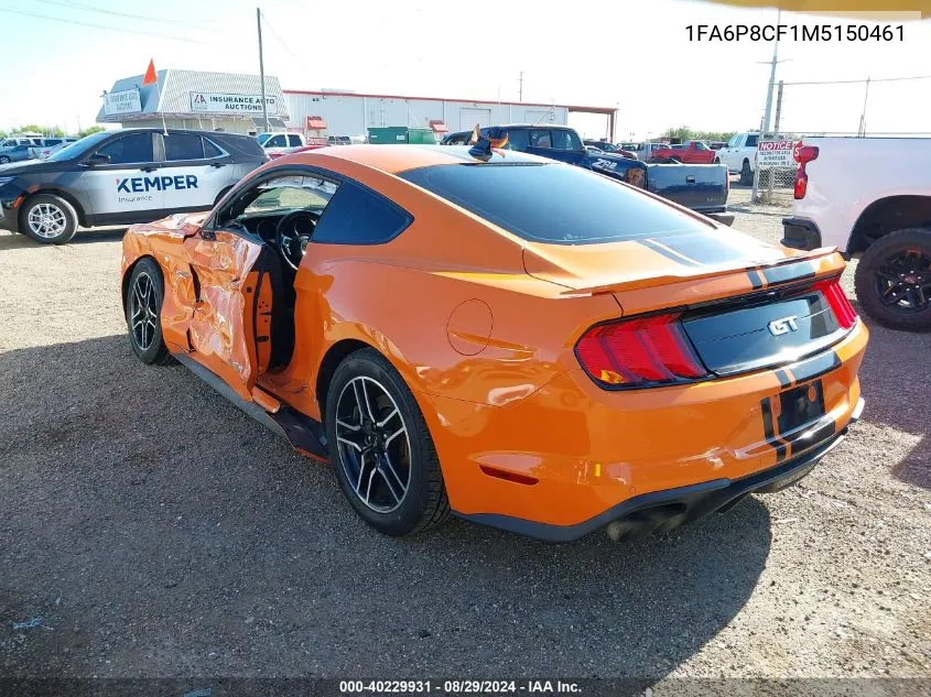 2021 Ford Mustang Gt Fastback VIN: 1FA6P8CF1M5150461 Lot: 40229931