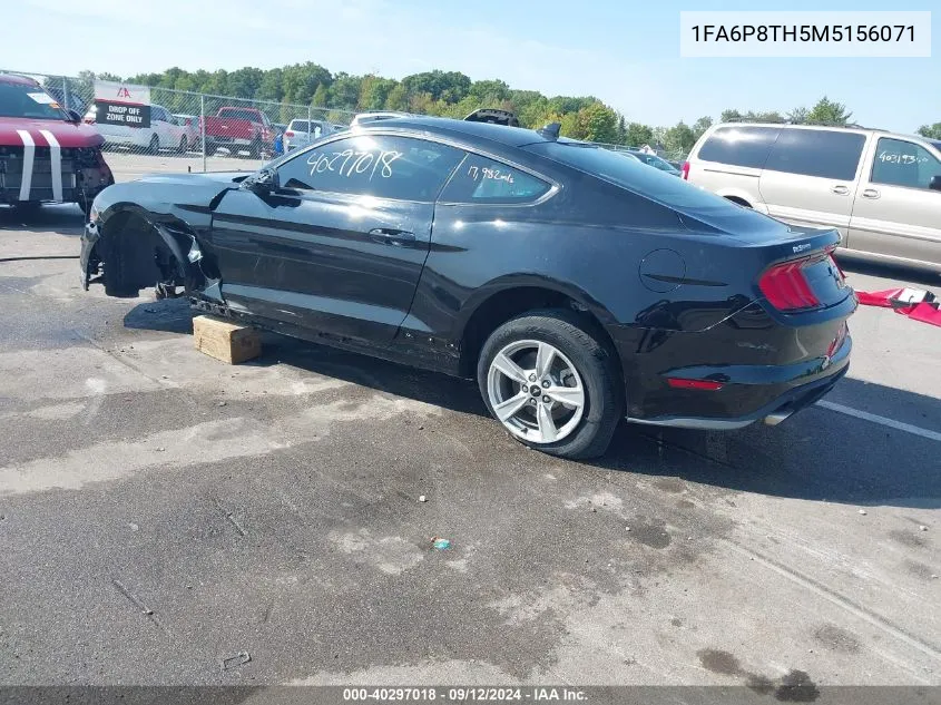 2021 Ford Mustang Ecoboost Fastback VIN: 1FA6P8TH5M5156071 Lot: 40297018