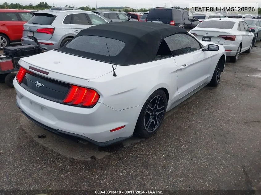 2021 Ford Mustang VIN: 1FATP8UH4M5120826 Lot: 40313418