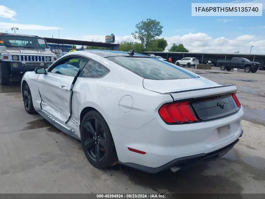 2021 Ford Mustang Ecoboost Premium Fastback VIN: 1FA6P8TH5M5135740 Lot: 40394924