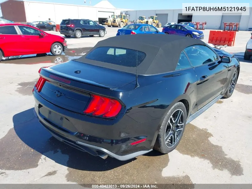 2021 Ford Mustang Ecoboost Premium VIN: 1FATP8UH6M5121945 Lot: 40423013