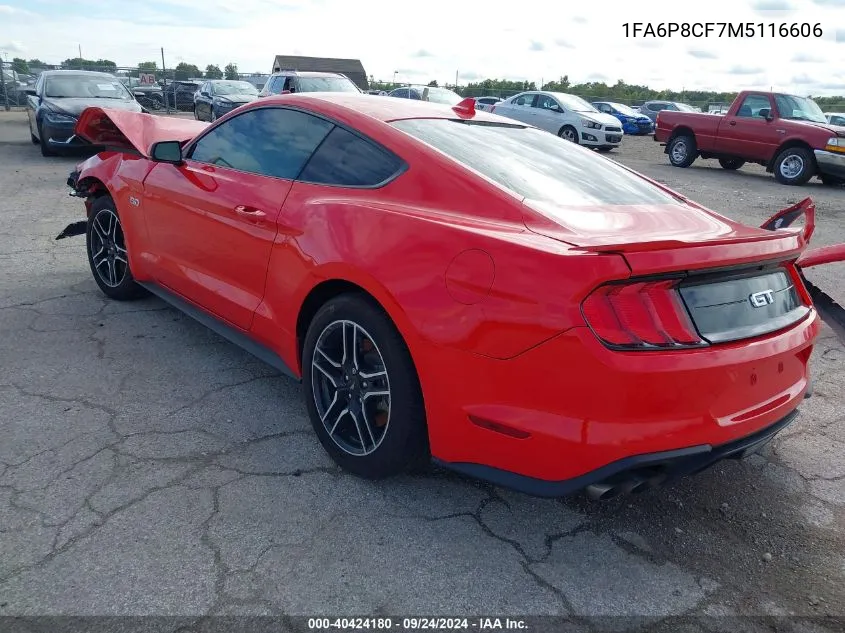 2021 Ford Mustang Gt Premium Fastback VIN: 1FA6P8CF7M5116606 Lot: 40424180