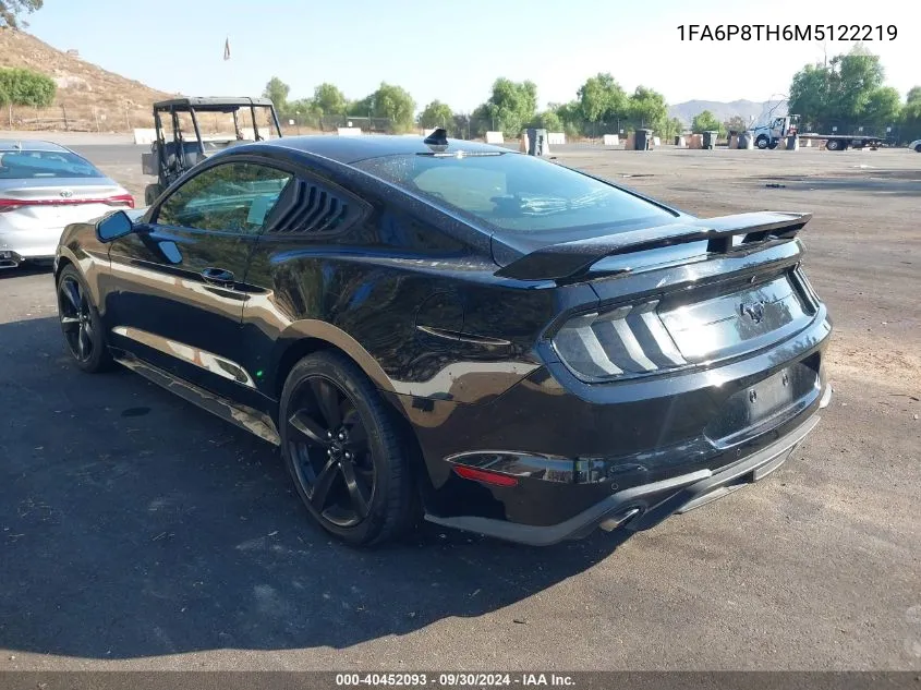 2021 Ford Mustang Ecoboost Fastback VIN: 1FA6P8TH6M5122219 Lot: 40452093