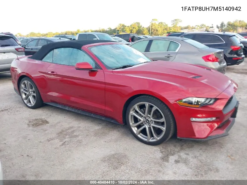 2021 Ford Mustang VIN: 1FATP8UH7M5140942 Lot: 40484410