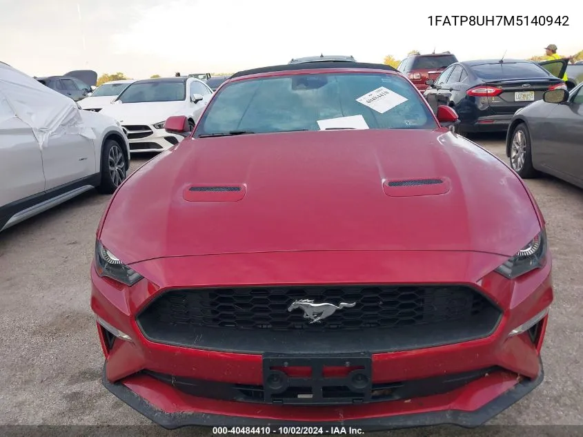 2021 Ford Mustang VIN: 1FATP8UH7M5140942 Lot: 40484410