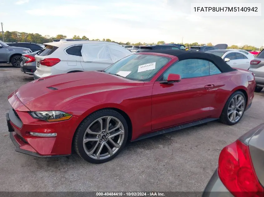 2021 Ford Mustang VIN: 1FATP8UH7M5140942 Lot: 40484410