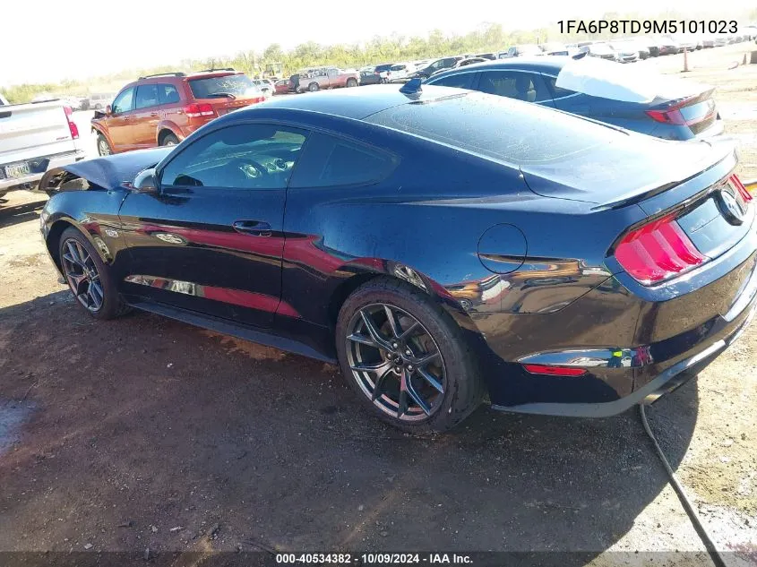 2021 Ford Mustang Ecoboost Premium Fastback VIN: 1FA6P8TD9M5101023 Lot: 40534382